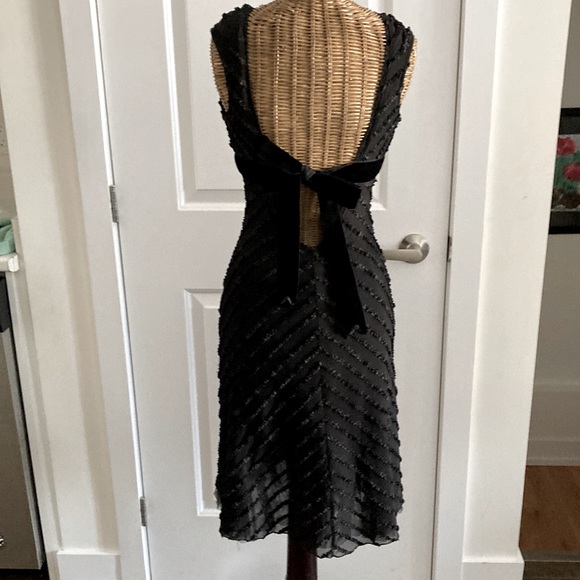 ANNEX -Black V-neck Stretch sleeveless dress - Picture 2 of 9